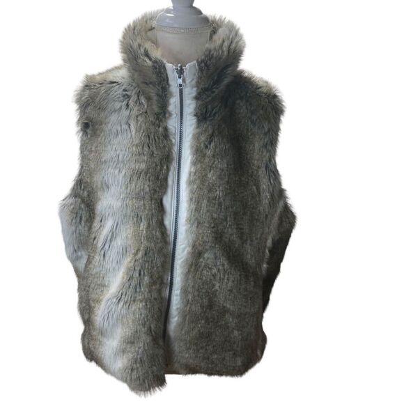 Weatherproof Jackets & Blazers - Weatherproof Company Vest Womens M Reversible Faux Fur & White Brown Animal